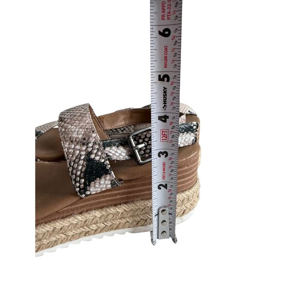 AEROSOLES Union Snake Print Leather Platform Sandals Size 6 - Picture 7 of 8